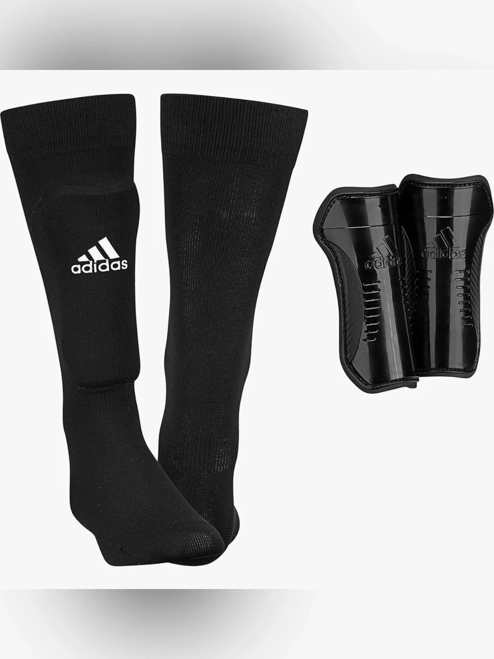 adidas Black Athletic Soccer Socks with Shin Guard Sleeve New Youth Small